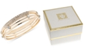 Anne Klein Gold-Tone 3-Pc. Set Crystal Bangle Bracelet, Created for Macy's 